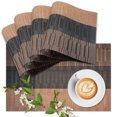 thumbnail image 5 of EVNELE Woven Placemats Set of 6, Brown Anti-Slip Heat PVC Resistant Kitchen Table Mats, 12×18 Inch, 5 of 6