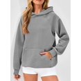 thumbnail image 4 of Womens Oversized Hoodies Waffle Sweatshirts Fall Fashion Pullover Sweaters Winter Clothes Gray XXL, 4 of 9