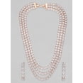 thumbnail image 2 of Rubans Exquisite 18K Rose Gold Plated Necklace Set, Embellished with Brilliant Cut Crystal Zirconia, Triple Layer Design - Elegant Jewellery for Women, 2 of 2
