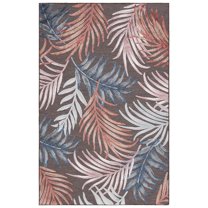 SAFAVIEH Cabana Jane Botanical Indoor/Outdoor Area Rug, Brown/Blue, 4' x 6'