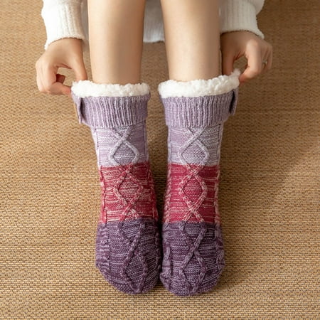 

TWIFER Winter Socks Women s Winter Super Soft Warm Cozy Fuzzy Fleece Lined With Grippers Slipper Socks