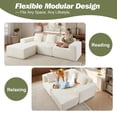 thumbnail image 5 of CAPCAEK 101" Modular L-Shaped Sectional Sofa, Corduroy Boneless Couch with Chaise and Memory Foam for Living Room , No Assembly Required, White, 5 of 9