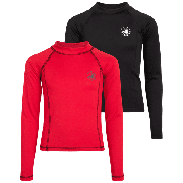 Body Glove Boys' Rash Guard 2 Pack UPF 50+ Quick Dry Sun and Sand