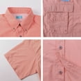 thumbnail image 2 of Tuna Men's UV UPF 50+ Sun Protection Soild Anti-Static Waterproof Breathable Fast Dry SPF Hiking Fishing Short Sleeve Shirts (Salmon #11 4XL), 2 of 4