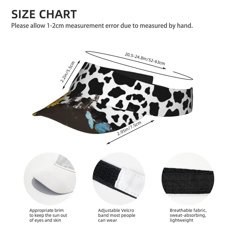 Sunflower Cow Print Visor Hats for Women with Print  display picture 3