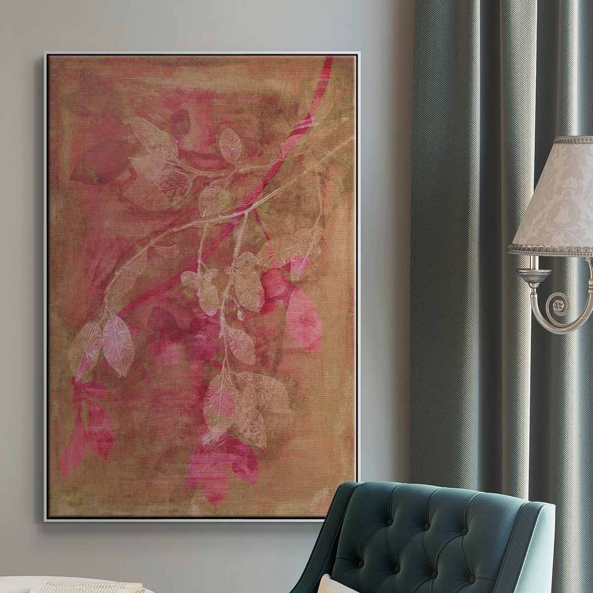 Branching Out IV Framed Premium Gallery Wrapped Canvas - Ready to Hang - 17 x 25 - White Floating Frame