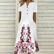 thumbnail image 1 of ICHUANYI ClearanceFashion Women Summer Printing Causal V-Neck Button Short Sleeve Vacation Pockets Dress(Pink, XL) ICHUANYI WER20232080501879, 1 of 5