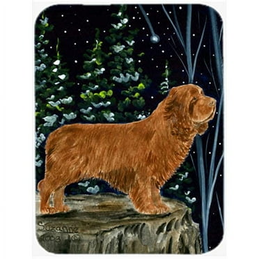 Caroline's Treasures Sussex Spaniel Glass Cutting Board Large