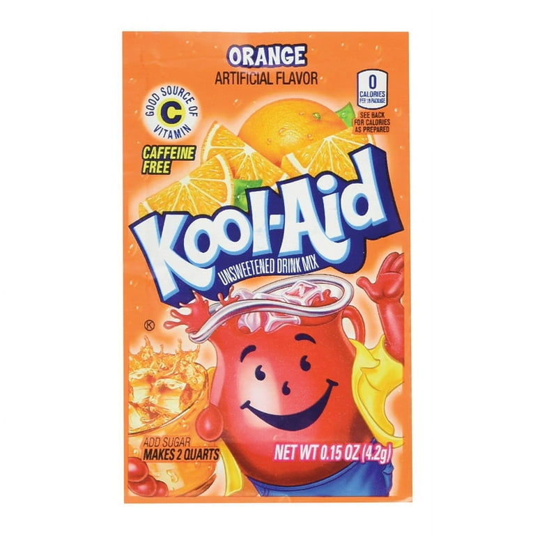 Full Box 48x Packets Kool-Aid Orange Flavor Soft Drink Mix