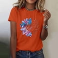 thumbnail image 4 of HOMBOM Tops for Women Tee Shirts Crewneck Graphic Summer Cute Short Sleeve Ladies Blouse Soft, 4 of 6