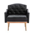 thumbnail image 4 of Modern Accent Chair, Soft Teddy Armchair with Rose Golden Legs, Leisure Single Sofa/ Wide Pad Lazy Sofa for Bedroom, Living Room, 4 of 9