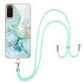 thumbnail image 2 of Galaxy S20 Case, Allytech Luxury Marble Pattern Rubber Flexible TPU Drop Protection Anti-scratch Lanyard Back Cover for Girls Women Case for Samsung Galaxy S20, Green, 2 of 4