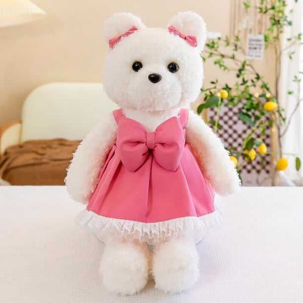 2022 Cute / Soft / Teddy Bear Plush Toy / Bear Doll with Bow Tie and Skirt / Children's Birthday Gift / Christmas Giftpink47cm Deng Xun unisex