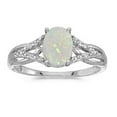 thumbnail image 2 of Oval Opal and Diamond Cocktail Ring 14K White Gold (0.70ct), 2 of 4