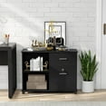thumbnail image 2 of Tribesigns 2-Drawer File Cabinet, Mobile Lateral Filing Cabinet with Lock and Wheels, Storage Cabinet Pinter Stand with 2 Open Shelves for Home Office, 2 of 7