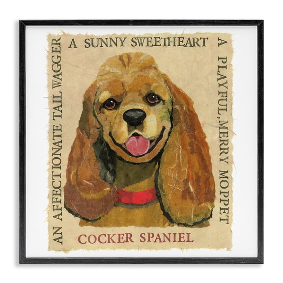 Stupell Industries Cottage Fun Cocker Spaniel Phrases Black Framed Giclee Art, 12 x 12, by Nancy Overton
