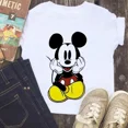 thumbnail image 3 of Serie Disney Mickey Minnie Anime Ropa Camiseta de algodón Niño Niño Niña Casual Verano Blanco Rosa Niños Camiseta Bebé Camisetas Kawaii, 3 of 5