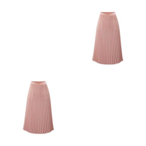 Thinsony Comfortable Black Skirt For Women - Stylish And The Elastic Waist Is Fully Elastic And Excellent To Tighten pink L,1 2Set