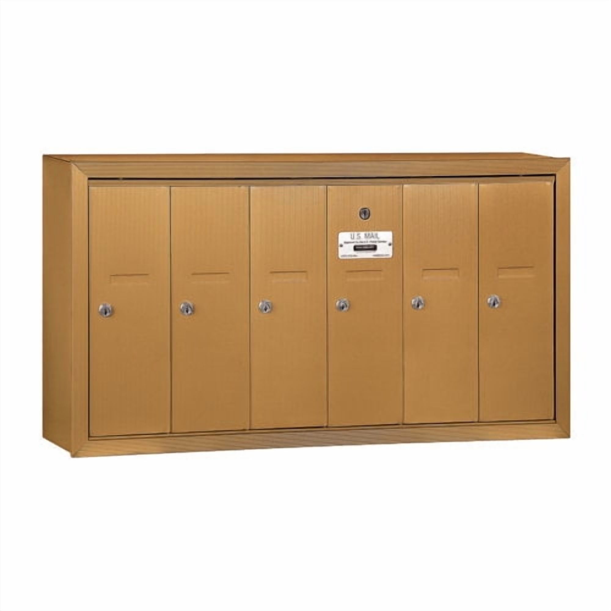 Vertical Mailbox - 6 Doors - Aluminum - Surface Mounted - USPS Access