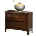 thumbnail image 2 of Coaster Hillary 2 Drawer Nightstand in Warm Brown and Brushed Nickel, 2 of 2