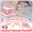 thumbnail image 5 of 5-in-1 Foldable Toddler Walker, Music & Light Toy with Adjustable Height, Universal Wheels & Bouncer, Portable Baby Walker for 6-18 Months Girls, Pink, 5 of 9