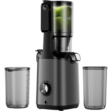 Cold Press Juicer Machines, JoyBear Slow Masticating Machines with 4.3" Extra Large Feed Chute Fit Whole Fruits Vegetables Easy Clean Self Feeding Effortless for Batch Juicing, High Juice Yield