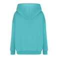 thumbnail image 6 of Otntypg Lightweight Hoodie Tops for Women Fall Casual Ruched Pleated Long Sleeve Hooded Pullover Sweatshirts Loose Fit Basic Athletic Hoodies Outwear Coat Light Blue S, 6 of 6