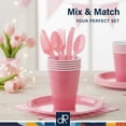 thumbnail image 5 of DecorRack Party Reusable Disposable Plastic Cups, 12 fl oz, Light Pink, 60 Count, 5 of 9