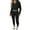 Black-04, variant on STETMN Women's Outdoors Athletic Outfits Hoodies Crop Zip Tops Elastic Waist Joggers Pant Lounge Set