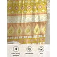 thumbnail image 6 of Sheer Curtains 108 Inches Long, Yellow Khaki Boho Semi Sheer Curtains Light Filtering Window Treatment, Vintage Ethnic Tribe Abstract Art Privacy Voile Drapes for Living Room Bedroom 52x108 Inch, 6 of 7