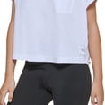 thumbnail image 3 of Calvin Klein Women's Bungee Hem Pocket Cotton T-Shirt White Size Medium, 3 of 3