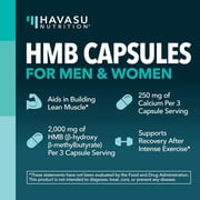 Havasu Nutrition HMB Capsules, Muscle Support Dietary Supplement, 2000mg, 120 Count