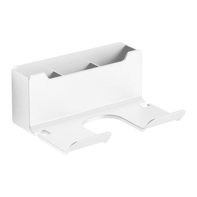 Minnieouse Wall Mount Hair Blower Holder Modern Smooth Shelf for Phones Salon Home Cuidado del cabello Blanco