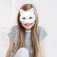 thumbnail image 5 of Maojin Máscara de gato de plástico blanco, medio disfraz de fiesta de anime de juego de rol blanco, máscara de bricolaje, 5 of 5