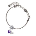 thumbnail image 2 of Delight Jewelry Acrylic Mini Purple Heart - Silver-tone Clear Star of David Charm Bead Dangle with Mini 2025, 2 of 4