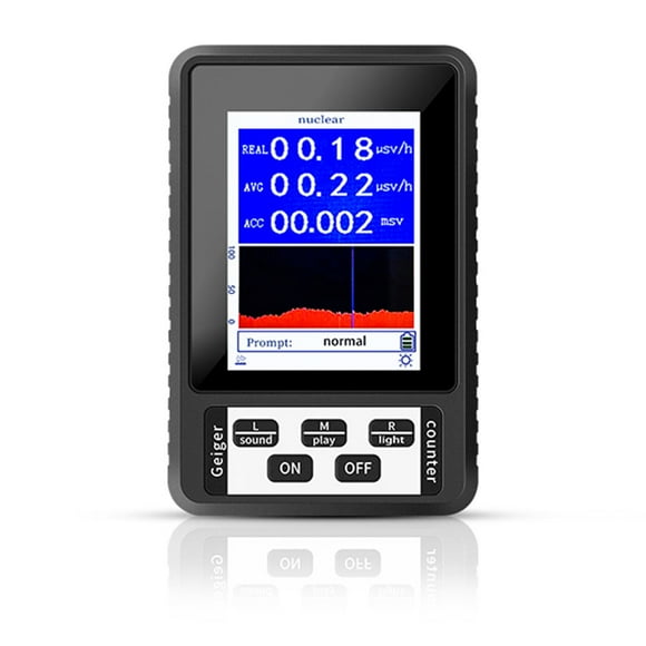 yeacher Compteur Portatif Geiger pour Détection de Radiation X/γ/β, Compteur de Radiation Nucléaire Portable avec Mesure de la Dose Moyenne et Cumulée en Temps Réel, Noir (Piles Non Incluses)