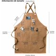 thumbnail image 5 of Delantal Vaquero de Alta Calidad con Bolsillos para Peluquero, Delantal de Trabajo Multifunción de Lona Encerada Impermeable, Pintor, Jardinero, Peluquero para Mujeres y Hombres, Caqui - Marrón, 5 of 5