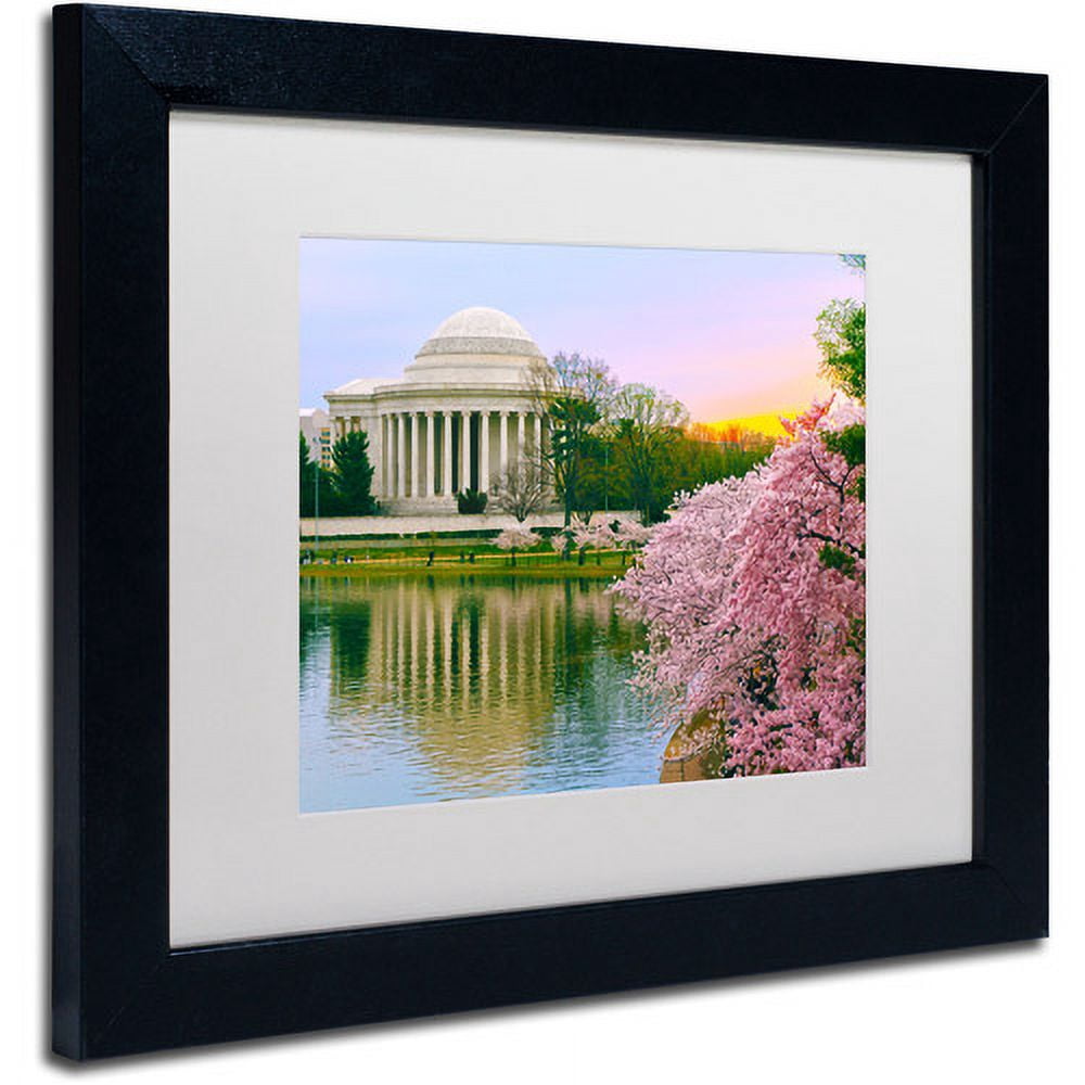 Trademark Fine Art "Cherry Blossoms 2014-6" Canvas Art by CATeyes, White Matte, Black Frame