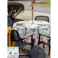 thumbnail image 5 of Outdoor Tablecloths with Umbrella Hole & Zipper, Spring 60x60 Inch Square Tablecloths, Bicycles Botanical Rose Leaves Butterfly Wood Grain Waterproof Table Cloth, Patio/Pool/Picnic Table Covers, 5 of 8