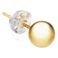 thumbnail image 2 of 14K Yellow Gold 5MM Ball Stud Earrings for Women - Single, Silicone Back, 2 of 5