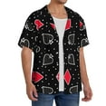 thumbnail image 4 of Cauagu Card Suits Men's Short Sleeve Button Down Hawaiian Shirt for Men Bowling Shirts Casual Summer Beach Shirt,Medium, 4 of 6