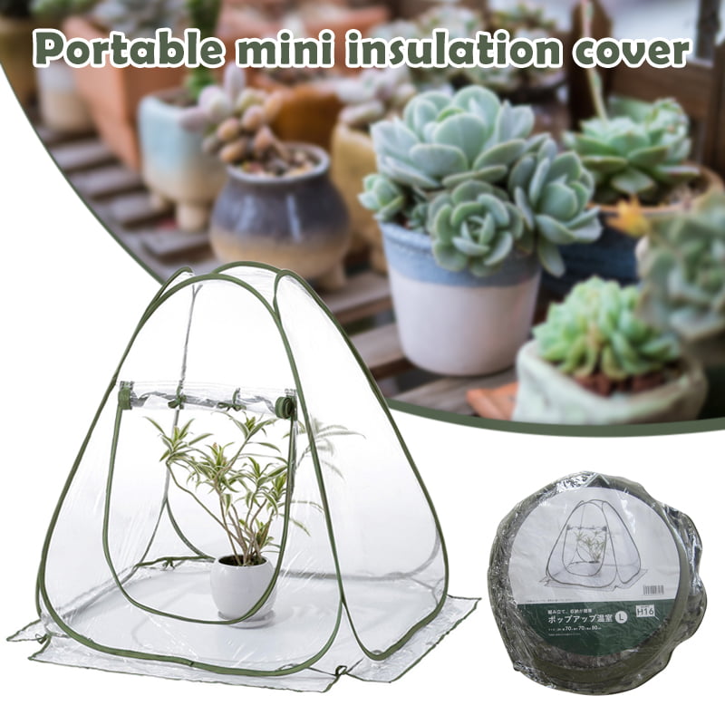 Transparent Mini Pop Up PVC Greenhouse Tent Outdoor Portable Plant greenhouse Cover with Shelves for Indoor Outdoor Backyard Garden 70 x 70 x 80cm