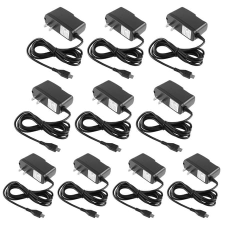 Insten 10-pack Micro USB Home Wall Travel AC Charger For Android Smartphone Samsung HTC LG Motorola Blackberry Huawei ZTE Coolpad Nokia Andriod Cell Phone Mobile
