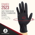 thumbnail image 5 of Dynarx Safe-Touch Black Disposable Nitrile Exam Gloves, Powder-Free, for Healthcare & Professional Settings, Size Large, Black, 1 Case - 10 Boxes of 100 Gloves per Box, 5 of 7