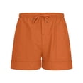 thumbnail image 7 of Eryao Men's Lightweight Linen Shorts Casual Elastic Waist Drawstring Shorts Summer Beach Vacation Athletic Shorts with Pockets,Orange,M, 7 of 7