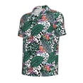 thumbnail image 2 of Balery Tropical Leaves Printed Men’s Short Sleeve Polo Shirt, Midweight Men's Shirt,Golf Polo shirts -, 2 of 9