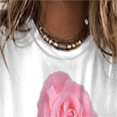 thumbnail image 5 of LYMAYTER Women Fashion T-Shirts Print Round Neck Pullover for XXS-6XL Summer Casual Short Sleeve Tops, 5 of 9