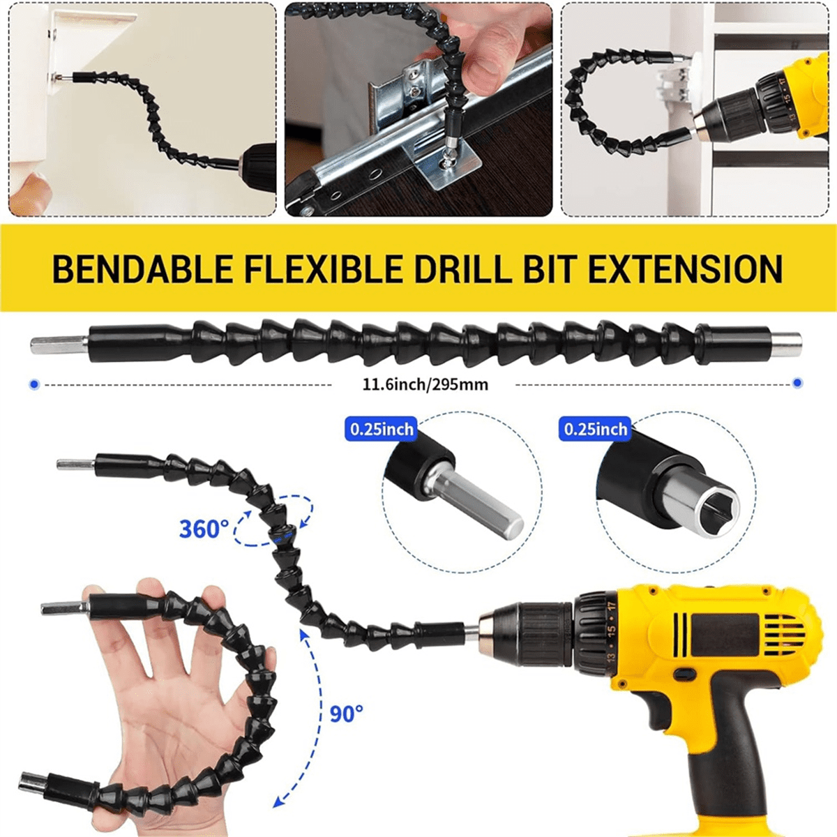 31 Pcs Drill Bit Extension Set, 105° Right Angle Attachment