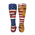 thumbnail image 6 of Honeii American Flag And Baseball Print Calf Socks Sports Socks Seamless Toe, Trouser Socks,Knee High Long Socks for Women and Men-One Size, 6 of 8
