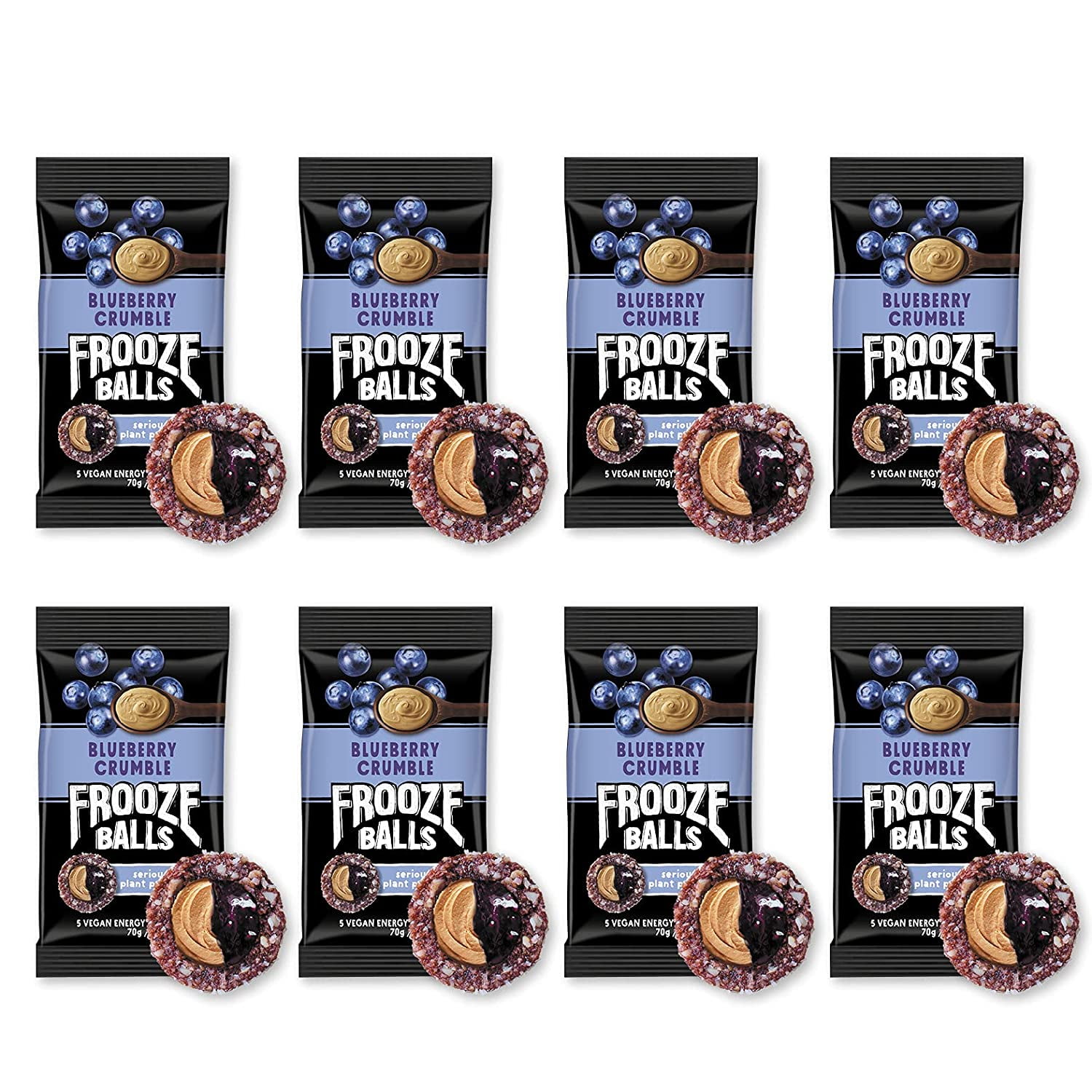 Frooze Balls Vegan Blueberry Crumble Energy Balls, 2.4 oz, 8 Count